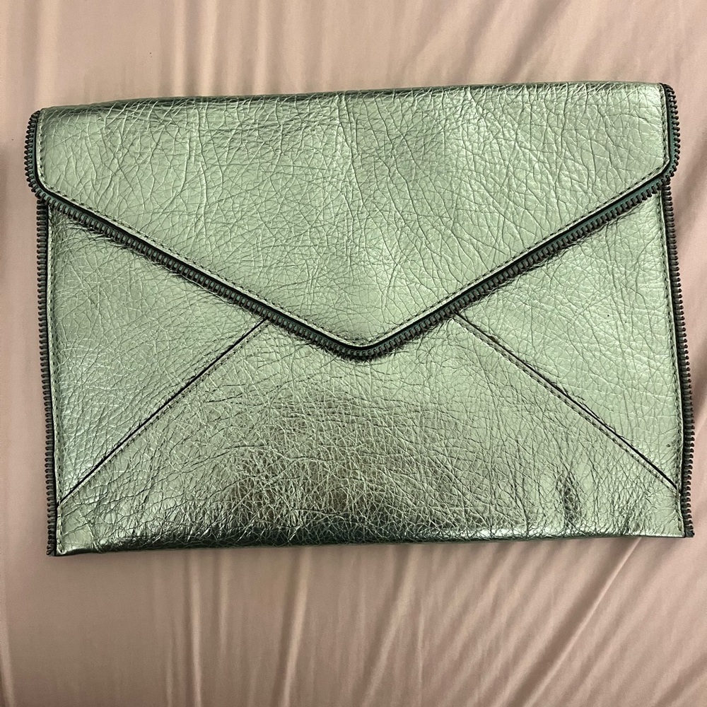 Rebecca Minkoff Leo Metallic Leather Clutch